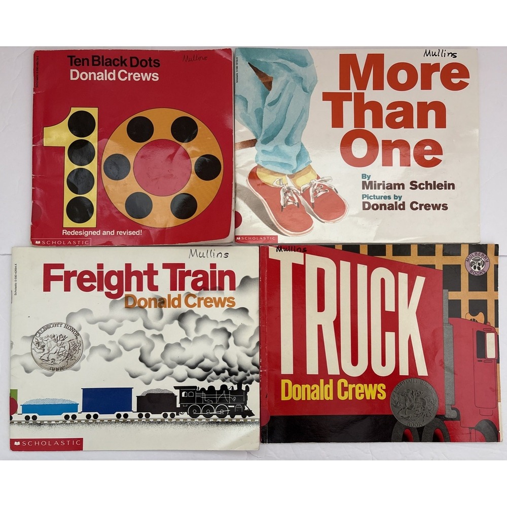 Lot of 4 Donald Crews Childrens Picture Books Freight Train Truck 10 Black Dots